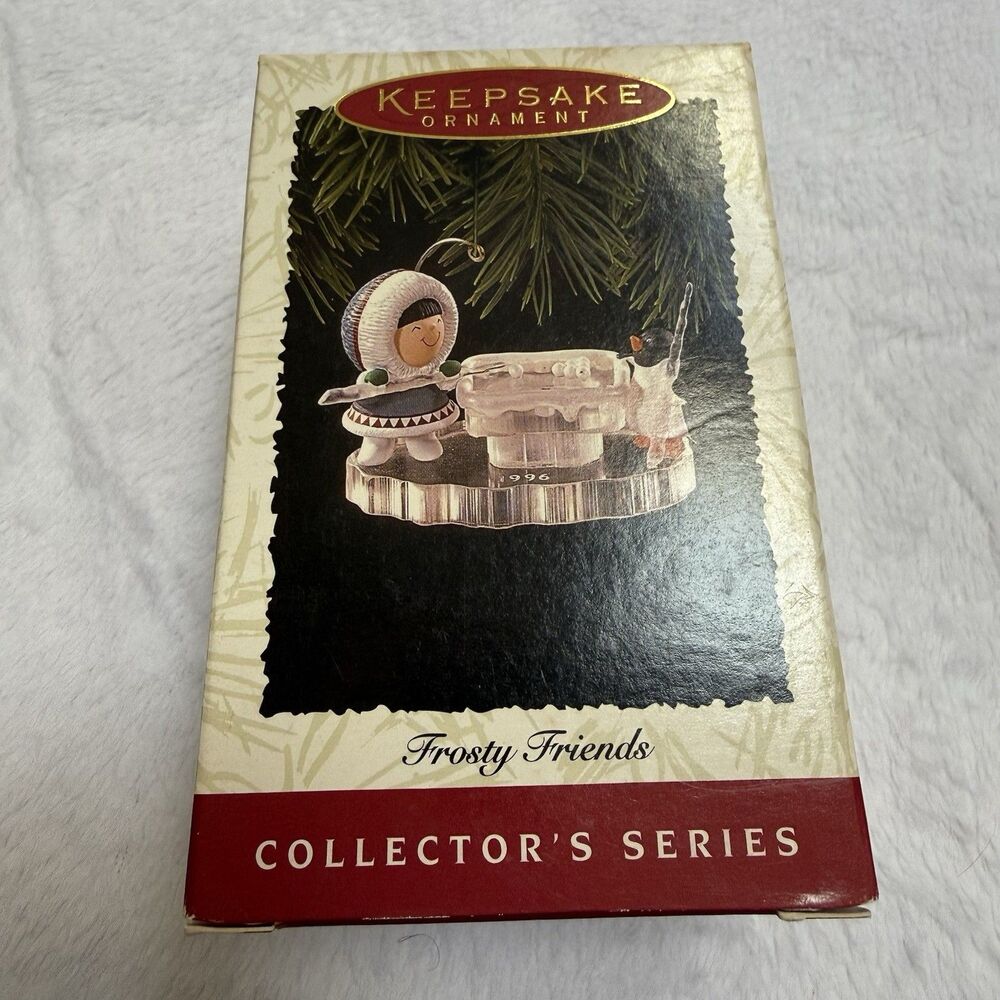 Hallmark Ornament Frosty Friends Eskimo Penguin Playing Pool 1996 Collectors 17